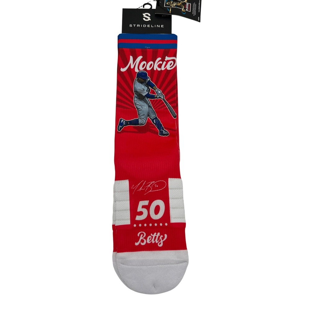 Strideline Mookie Betts Los‎ Angeles Dodgers MLB Crew Socks Red M/L
